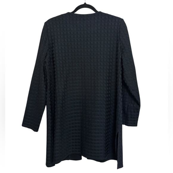 Ming Wang Long Line Black Textured Sweater Blazer - Size 0X - Picture 2 of 5